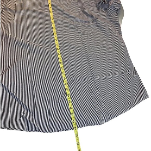 Donald J Trump Long Sleeve Button Up Pinstriped Blue Shirt Men's Size 18-32/33 - Picture 7 of 10